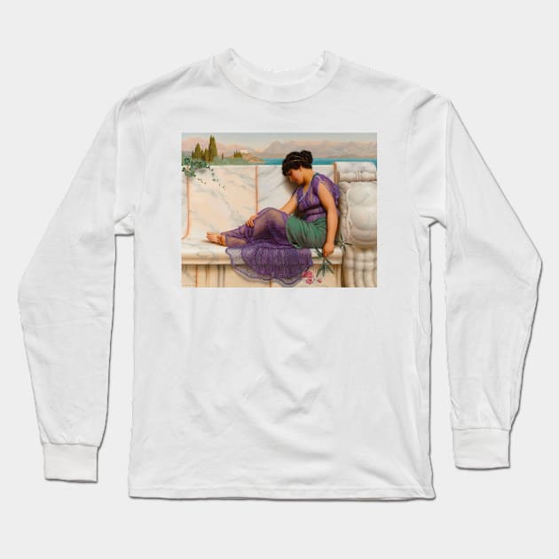 Summer Idleness, Day Dreams by John William Godward Long Sleeve T-Shirt by Classic Art Stall